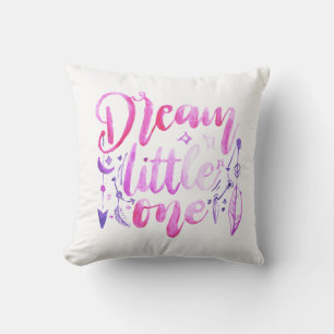 Coussin Rêve petit un rose violet aquarelle nurserie T