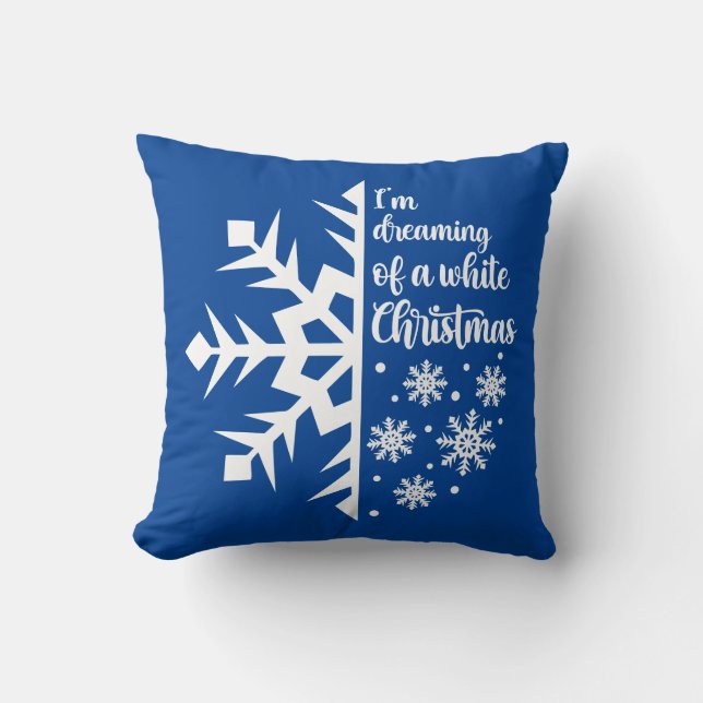 Coussin Rêve Réversible D'Un Flocon De Neige De Noël Blanc (Recto)