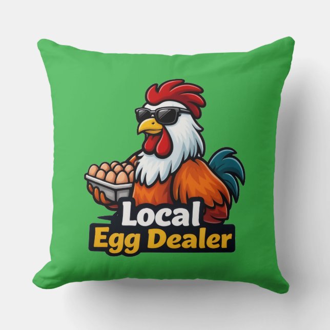 Coussin Revendeur d'œufs local, gansta, liste. (Recto)