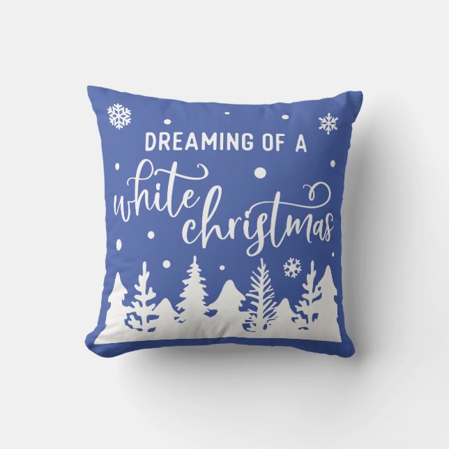 Coussin Rêver d'une scène d'hiver de Noël blanc (Recto)
