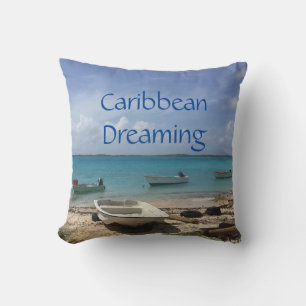 Coussin Rêverie caraïbe Bateaux de pêche Bonaire Océan