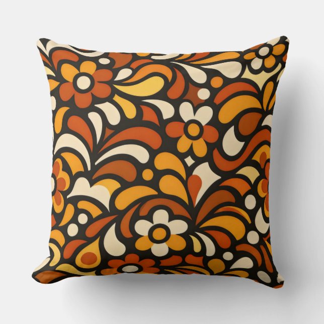 Coussin Rêverie de floraison automnale (Recto)
