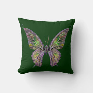 Coussin réversible à papillon exotique