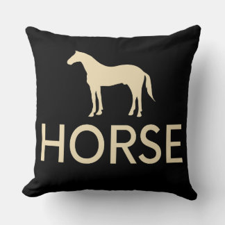 Coussin Reversible Black Horse Equestrian