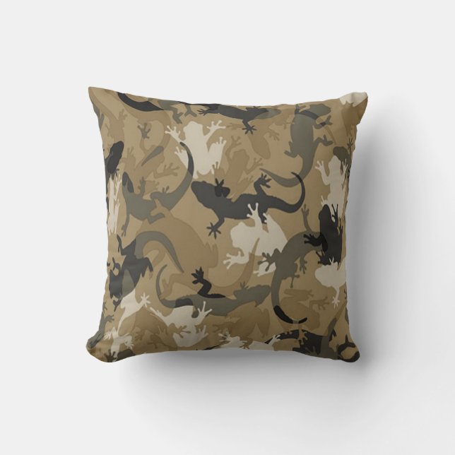 Coussin réversible Brown Camouflage Reptile (Recto)