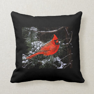 Coussin Réversible cardinal de Noël (noir)