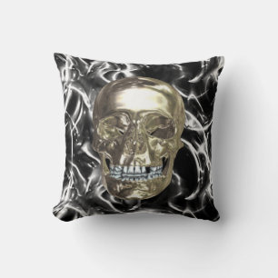 Coussin réversible crâne Chrome électrique