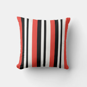 Coussin réversible de bande orange vive