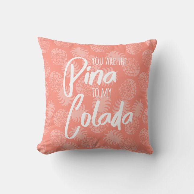 Coussin Réversible de corail d'ananas hawaïen de Pina (Recto)