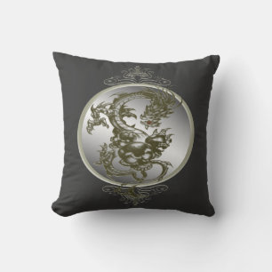 Coussin réversible de Dragon d'acier