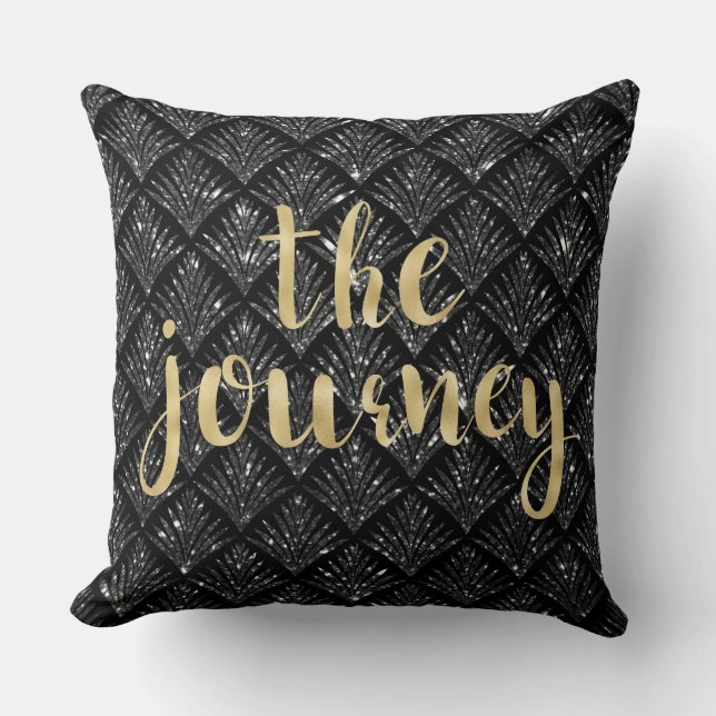 Coussin réversible de la Parties scintillant noire (Recto)