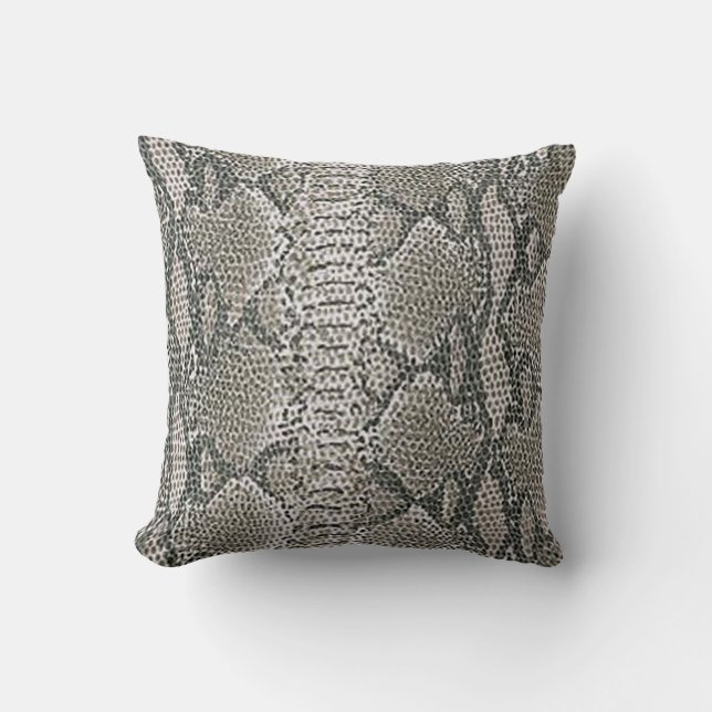 Coussin réversible de la peau de serpent d'argent (Recto)