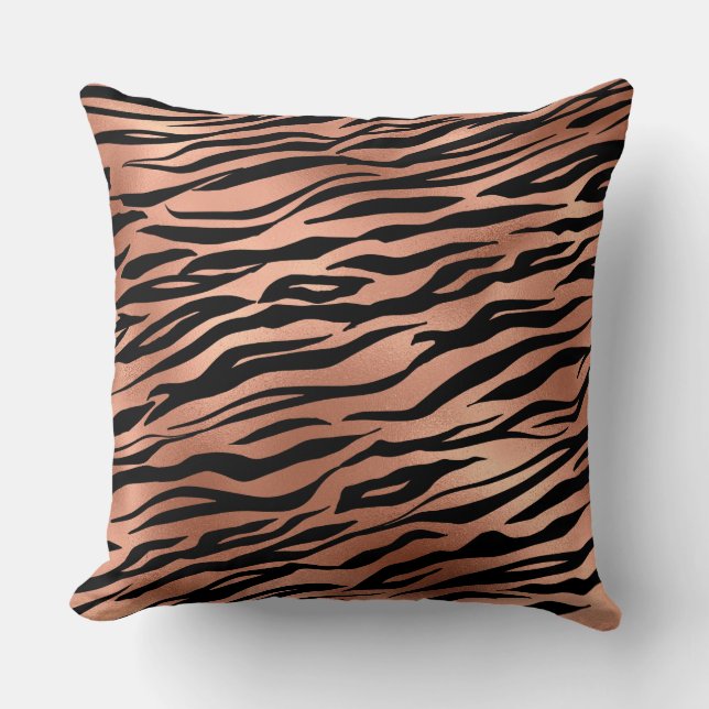 Coussin réversible de tigre orange/Brown (Recto)