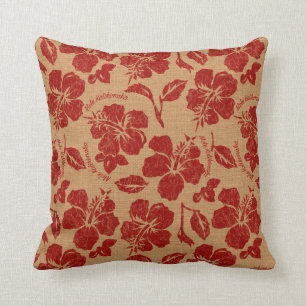 Coussin Réversible floral hawaïen vintage de Mele