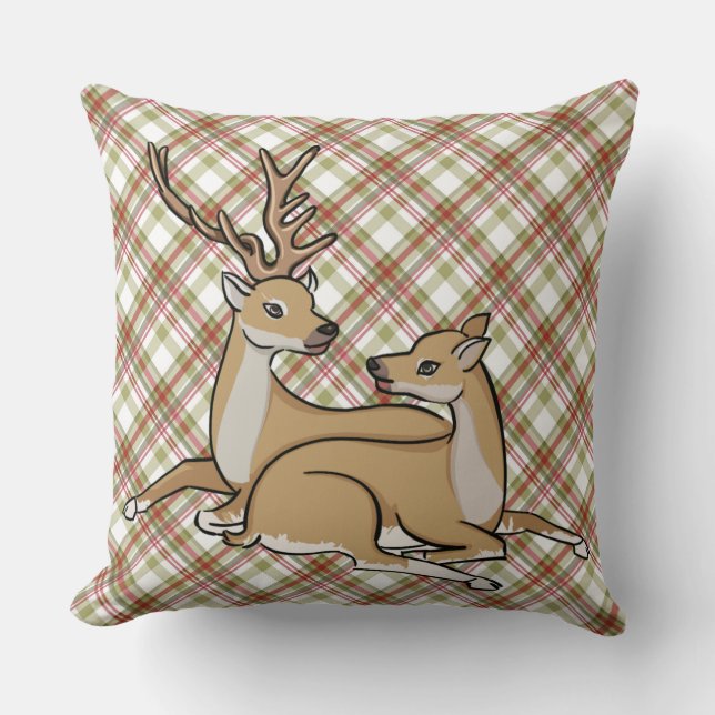 Coussin réversible multi-Plaid Reindeer (Recto)
