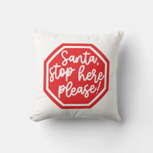 Coussin Reversible Père Noël Arrêter Ici S'Il Vous Plaît