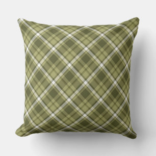 Coussin réversible plaqué blanc/olive
