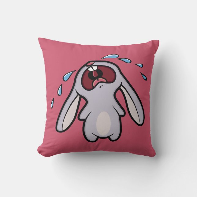 Coussin Réversible pleurant mignon de lapin (Recto)