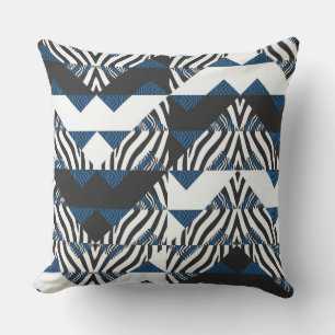 Coussin réversible Poster de animal bleu/noir