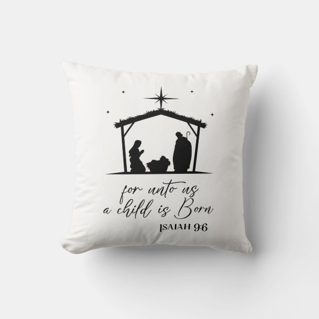 Coussin Réversible Pour Nous Un Enfant Est Né Nativité (Recto)