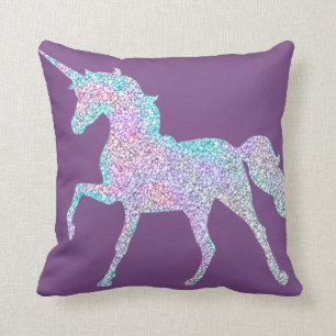 Coussin réversible pourpre de licorne