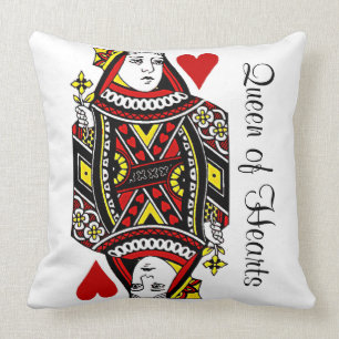 Coussin Reversible Queen of Hearts Design Jeu d'oreiller