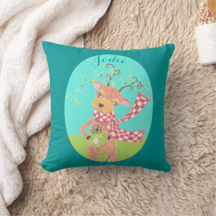 Coussin réversible rennes de Noël personnalisés