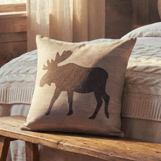 Coussin réversible silhouette d'élan