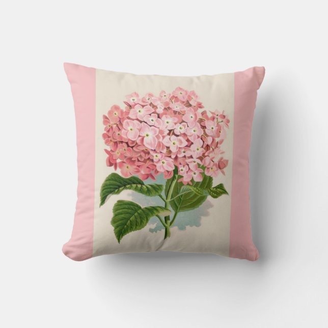 Coussin réversible vintage Fleur rose (Recto)