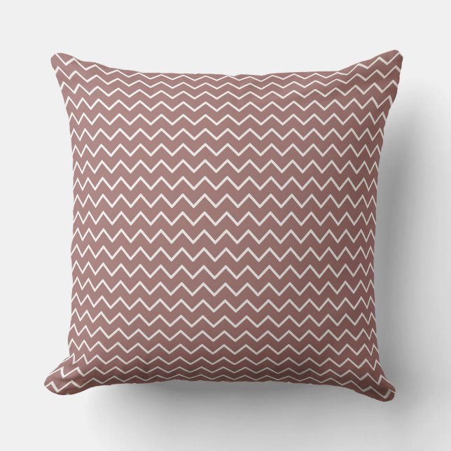 Coussin réversible Zig Zag Brown rouille (Recto)