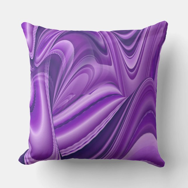 Coussin Rêves arc-en-ciel à fleurs violettes (Recto)