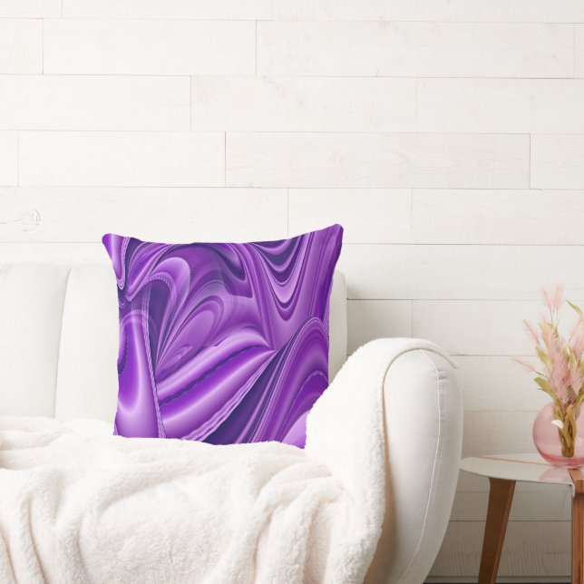 Coussin Rêves arc-en-ciel à fleurs violettes (Canapé)