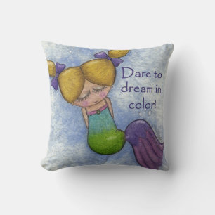 Coussin Rêves de sirène en couleur