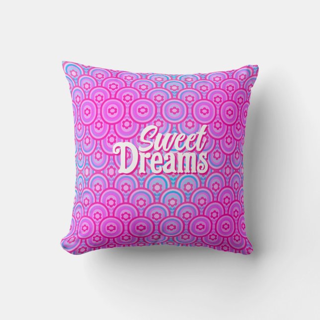 Coussin Rêves doux ombré rose et bleu  (Recto)