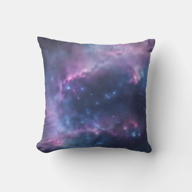 Coussin Rêves Galactiques Aquarelle douce Splash Sur Bleu (Recto)