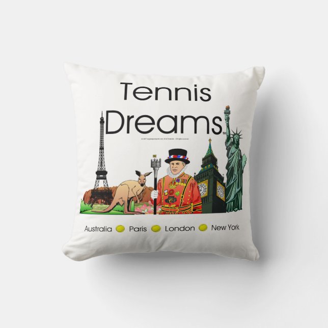Coussin Rêves SUPÉRIEURS de tennis (Recto)
