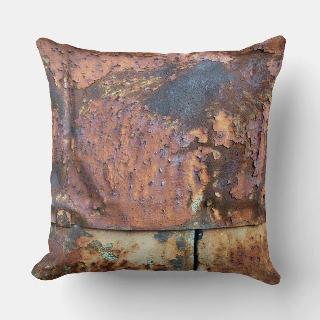 Coussin Revêtement métallique rouillé d'un vieux bâtiment  (Recto)