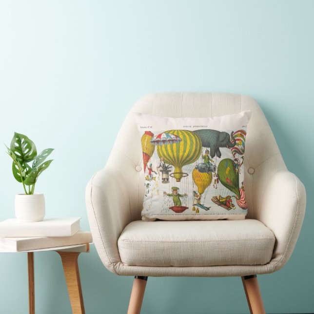 Coussin Revue aérostatique (1878) par Augusto Grossi (Chaise)