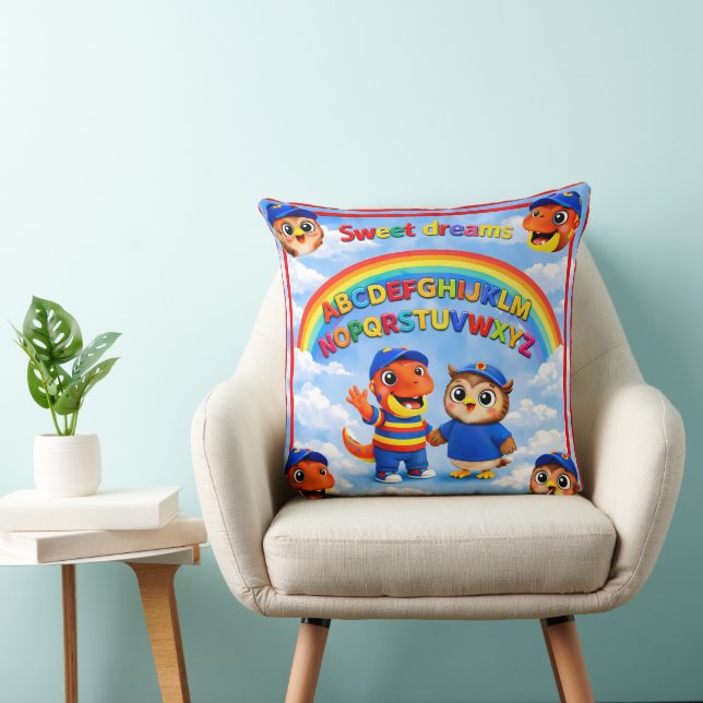 Coussin Rex et hoot un arc-en-ciel doux rêves éducatif th (Chaise)