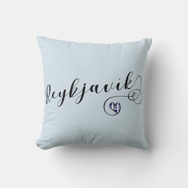 Coussin Reykjavík Coeur Throw Cushion, Islande (Recto)
