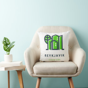 Coussin Reykjavik Islande Ville verte durable