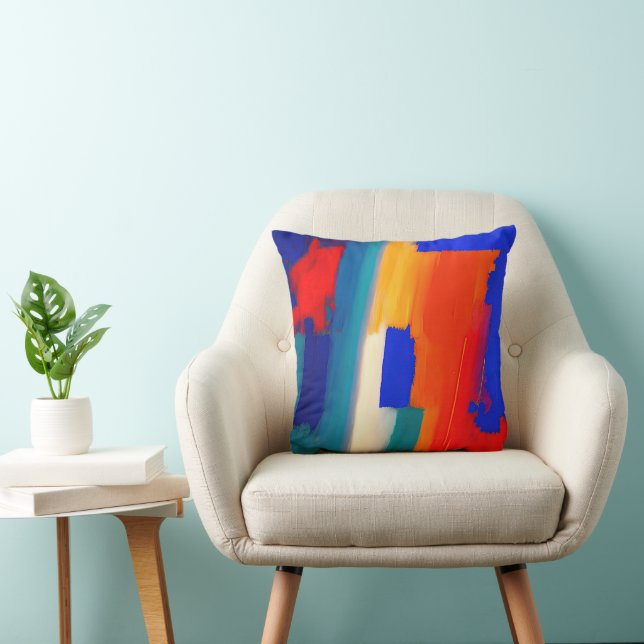 Coussin "Rhapsodie de la framboise" Art abstrait (Chaise)
