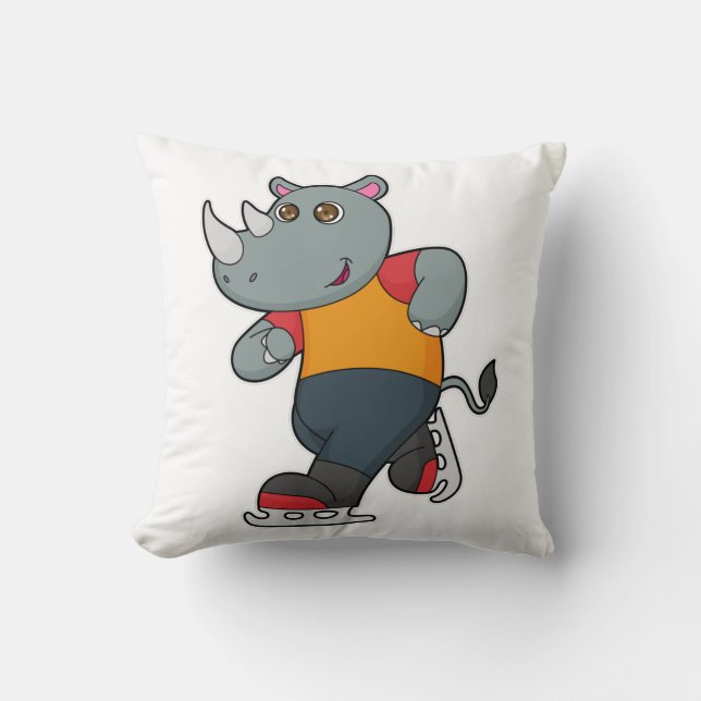 Coussin Rhino at Ice skating with Ice skates (Recto)