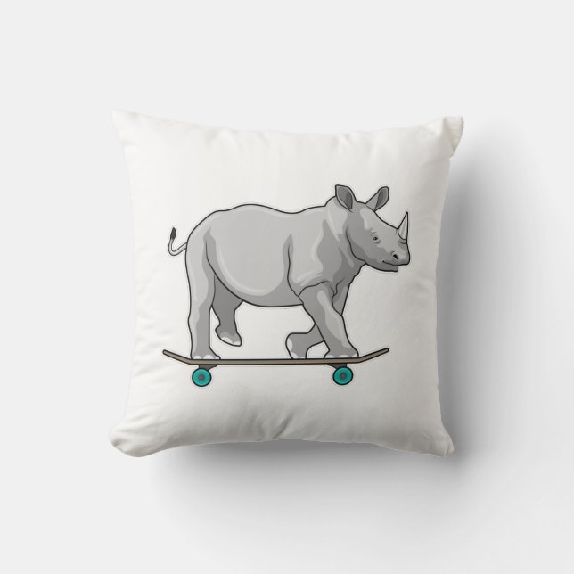 Coussin Rhino en patinage avec skateboard (Recto)