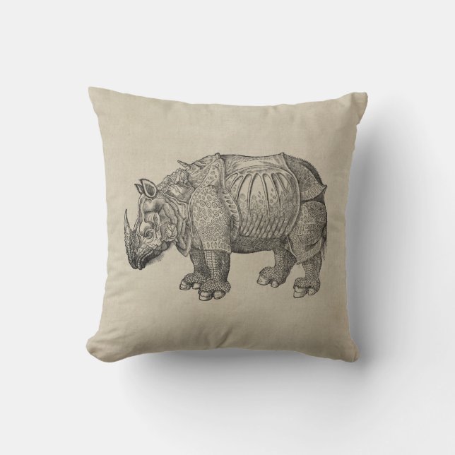 Coussin Rhinocéros de Durer (Recto)