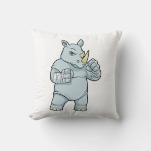 Coussin Rhinocéros en boxeur à la boxe