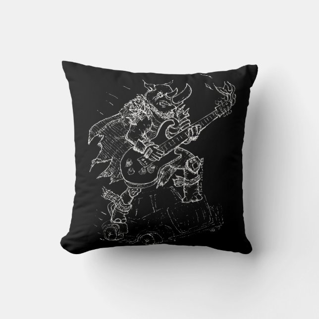 Coussin Rhinocéros en roue libre (Recto)