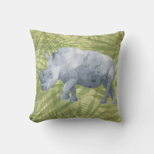 Coussin Rhinocéros majestueux aquarelle