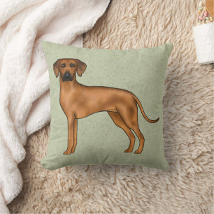 Coussin Rhodesian Ridgeback Brown dessin animé Lion Chien