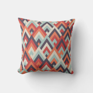 Coussin Rhombus géométrique : Motif coloré Vintage.
